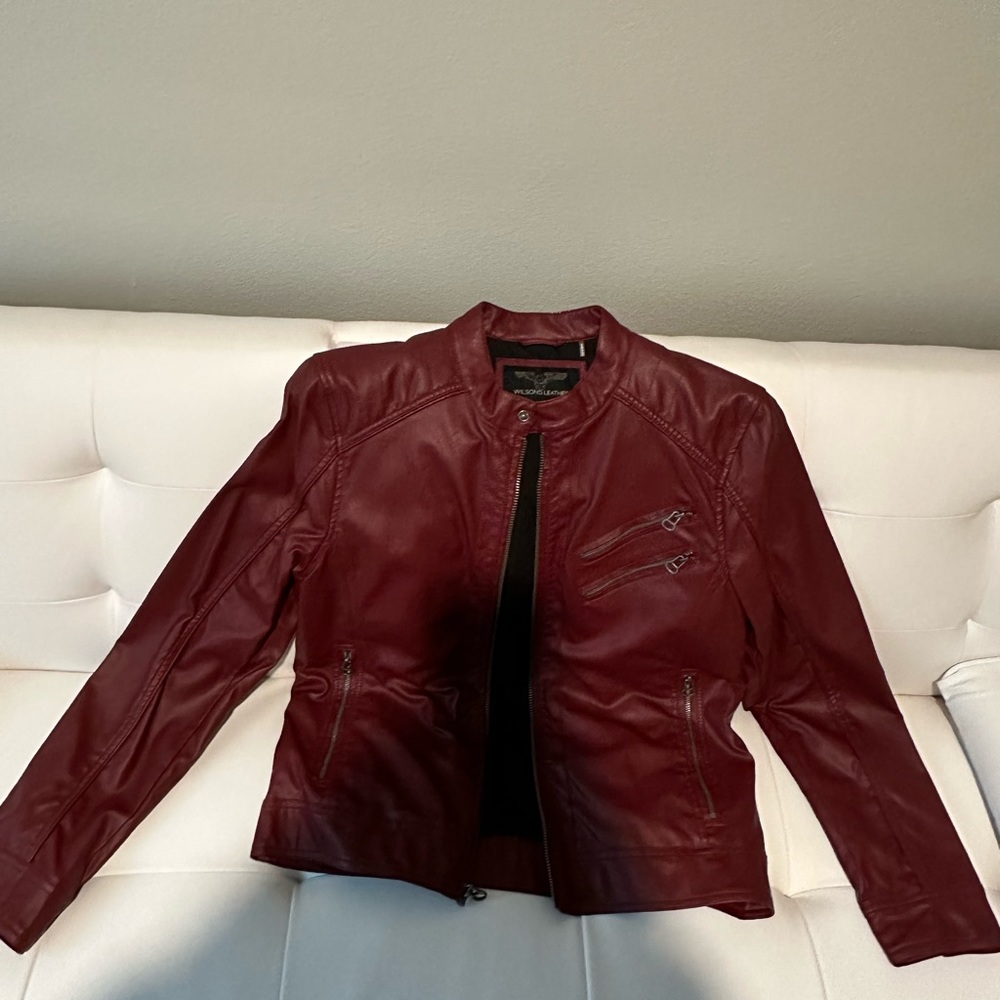 Men Burgundy Wilson Leather Jacket